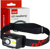 Amio - Φακός Κεφαλής Εργασίας τύπου XPG+COB LED χωρητικότητα μπαταρίας 1800mAh - 1 τεμ. (04667/AM)