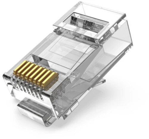 Vention Cat.6 ftp Rj45 Modular Plug Transparent Metal Type 10-Pack (Idcr0-10) (Venidcr0-10)