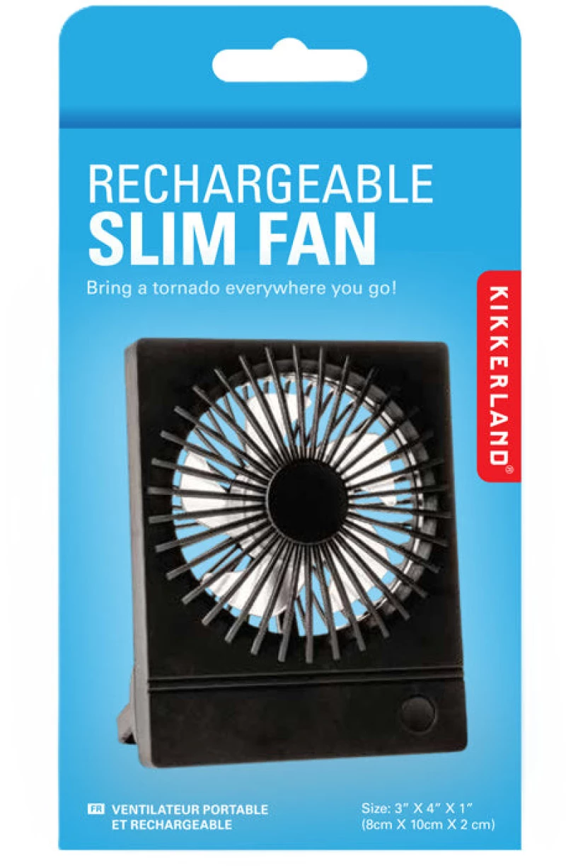Φορήτος Επαναφορτιζόμενος Aνεμιστήρας Kikkerland Slim Fan | FA10