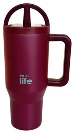 Ecolife Handled Tumbler Θερμός Ανοξείδωτο 900ml Cranberry