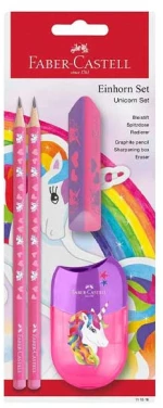 Faber Castell Σετ Μολύβια 2 Τεμάχια + Γόμα και ξύστρα Unicorn
