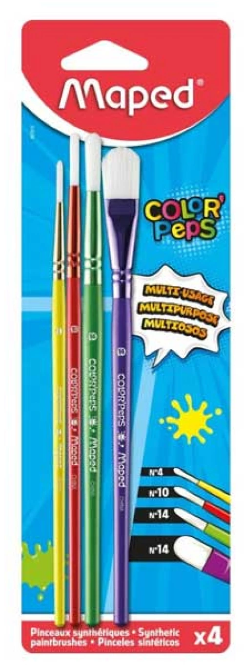 Σετ πινέλα Maped Color Peps Πλακέ & Στρόγγυλα 4ΤΜΧ.
