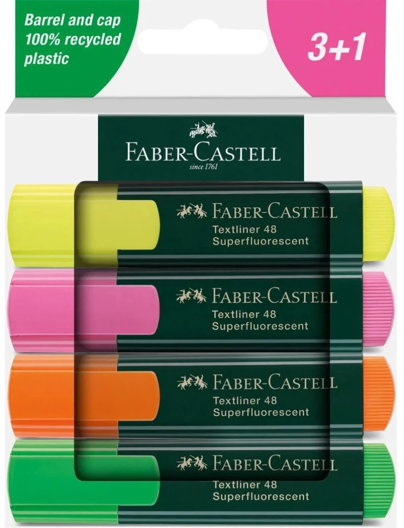 Μαρκαδόροι Υπογράμμισης Faber-Castell |  Σετ 4 Τεμάχιων | 264844
