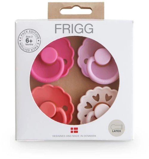 Σετ 4 Πιπίλες Latex FRIGG – Rosy Romance 6-18 Μηνών