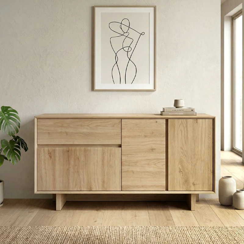 Μπουφές Capri Megapap Χρώμα Sapphire oak 146x45x76,5εκ.