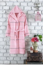 Stewehome Μπεζ ριγωτή ρόμπα (L/XL)