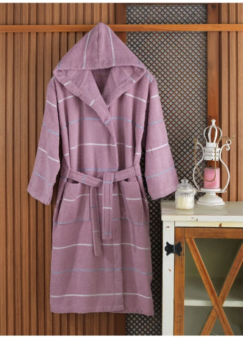 Stewehome Μπεζ ριγωτή ρόμπα (2XL)