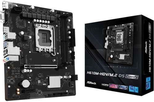 Asrock H610M-HDV/M.2 D5 Gen5 Intel H610 LGA 1700 micro ATX