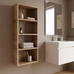 Ραφιέρα τοίχου Rafina χρώμα καρυδί Ud 40x15x90εκ.
