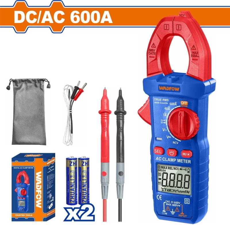Wadfow WDM8602 Αμπεροτσιμπιδα Ψηφιακη Dc Ac 600a