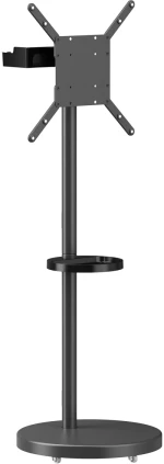 BRATECK βάση τηλεόρασης δαπέδου FS38-44TWE, 32-65", έως 50kg, με 2x ράφια, ροδάκια, μαύρη