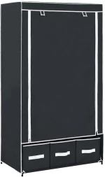 vidaXL Ντουλάπα Μαύρη 87x49x159 εκ. από Ύφασμα