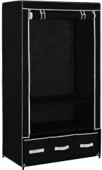vidaXL Ντουλάπα Μαύρη 87x49x159 εκ. από Ύφασμα