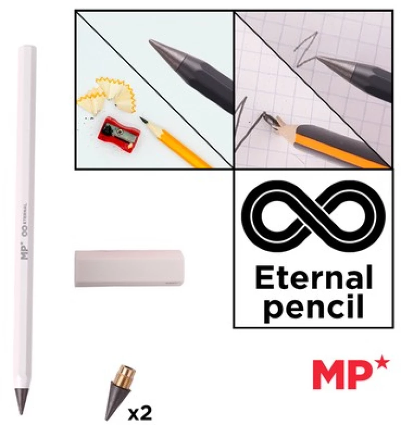 MP eternal μολύβι PE560 με γόμα & 2x ανταλλακτικές μύτες, λευκό