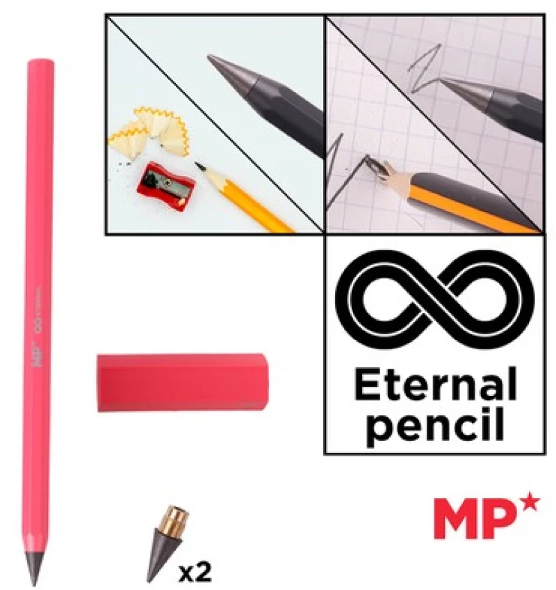 MP eternal μολύβι PE560 με γόμα & 2x ανταλλακτικές μύτες, ροζ