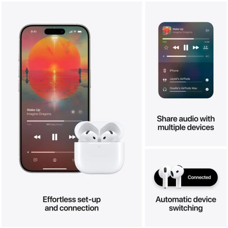 Ακουστικό Bluetooth Apple MXP63 AirPods 4 Λευκό