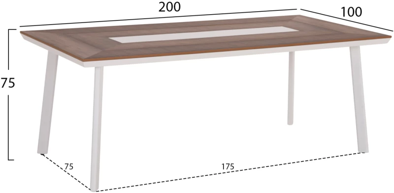 ΣΕΤ ΤΡΑΠΕΖΑΡΙΑΣ 9ΤΜΧ MAGNET HM10828.02 ΑΛΟΥΜΙΝΙΟ ΛΕΥΚΟ--POLYWOOD--P.E.ΣΧΟΙΝΙ