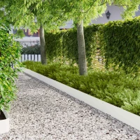 vidaXL Περίγραμμα γκαζόν 20 pcs 103 x 20 εκ Ατσάλι Λευκό