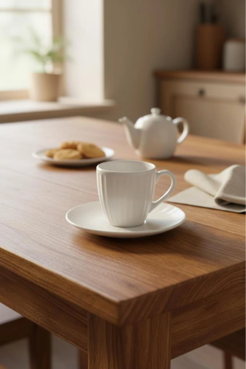 Stewehome Σετ πορσελάνινων φλιτζανιών καφέ για 6 άτομα Λευκό