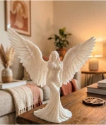 Stewehome Σετ 2 διακοσμητικών αγγέλων με 3D εκτύπωση Λευκό 20x19x19 cm