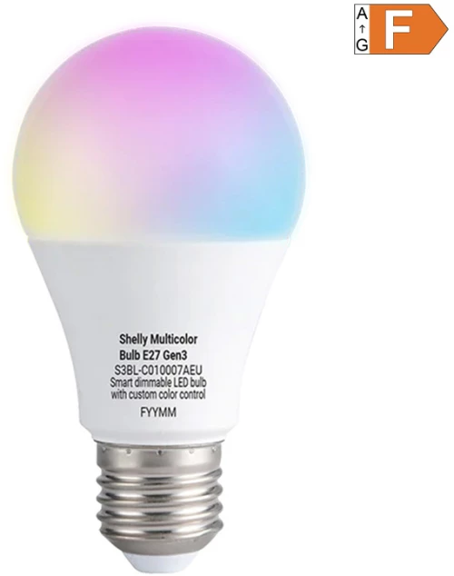 SHELLY Πολύχρωμος λαμπτήρας LED Gen3 E27