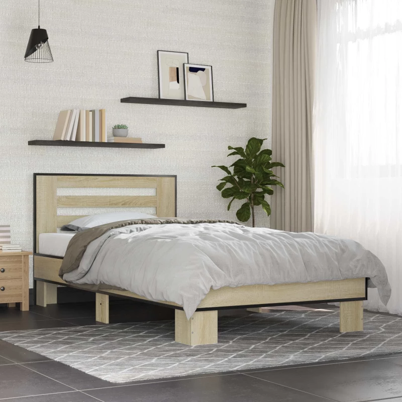 vidaXL Κρεβάτι με Κεφαλάρι Sonoma Δρυς 80 x 200 cm Επεξεργασμένο Ξύλο