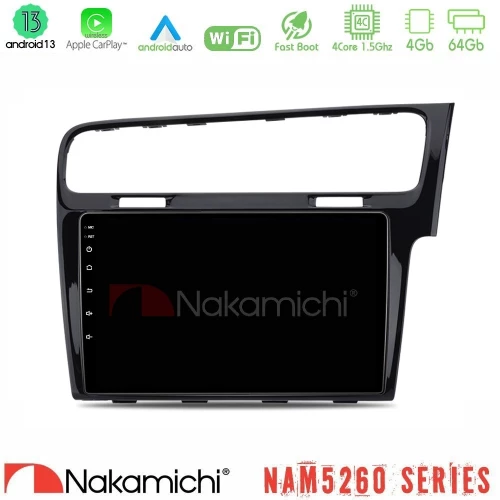 Nakamichi NAM5260 Series 4Core Android13 4+64GB VW GOLF 7 RHD Navigation Multimedia Tablet 10" Με Carplay & Android Auto