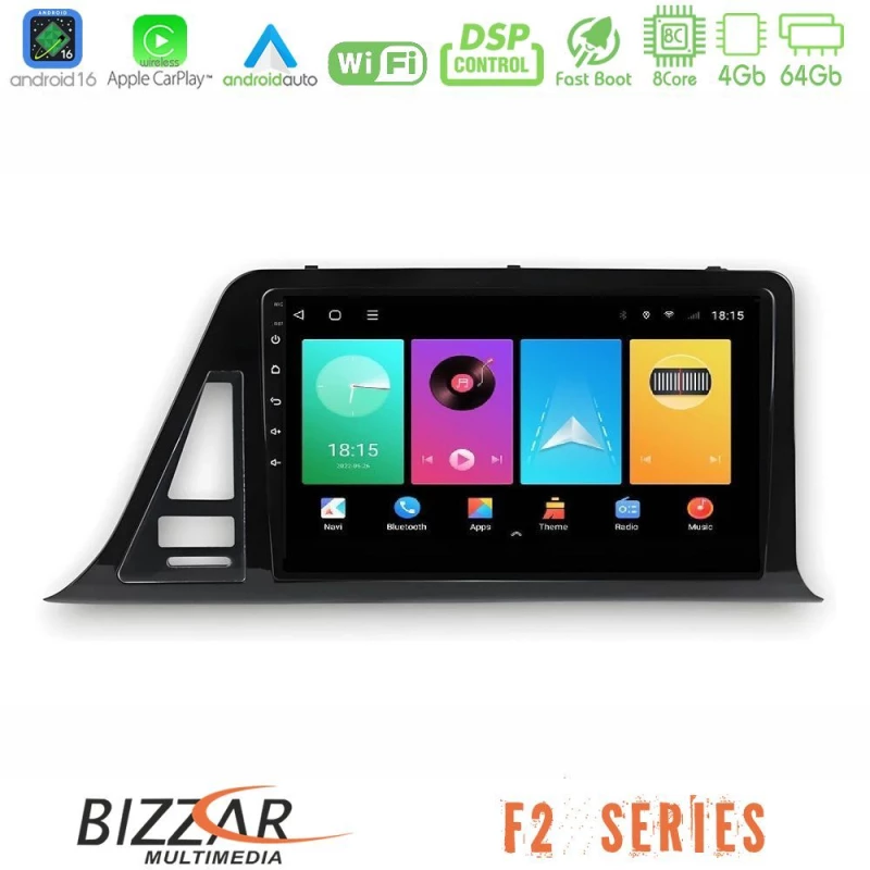 Bizzar F2 Series 8Core Android16 4+64GB Toyota CH-R RHD (Low Version) Navigation Multimedia Tablet 9″