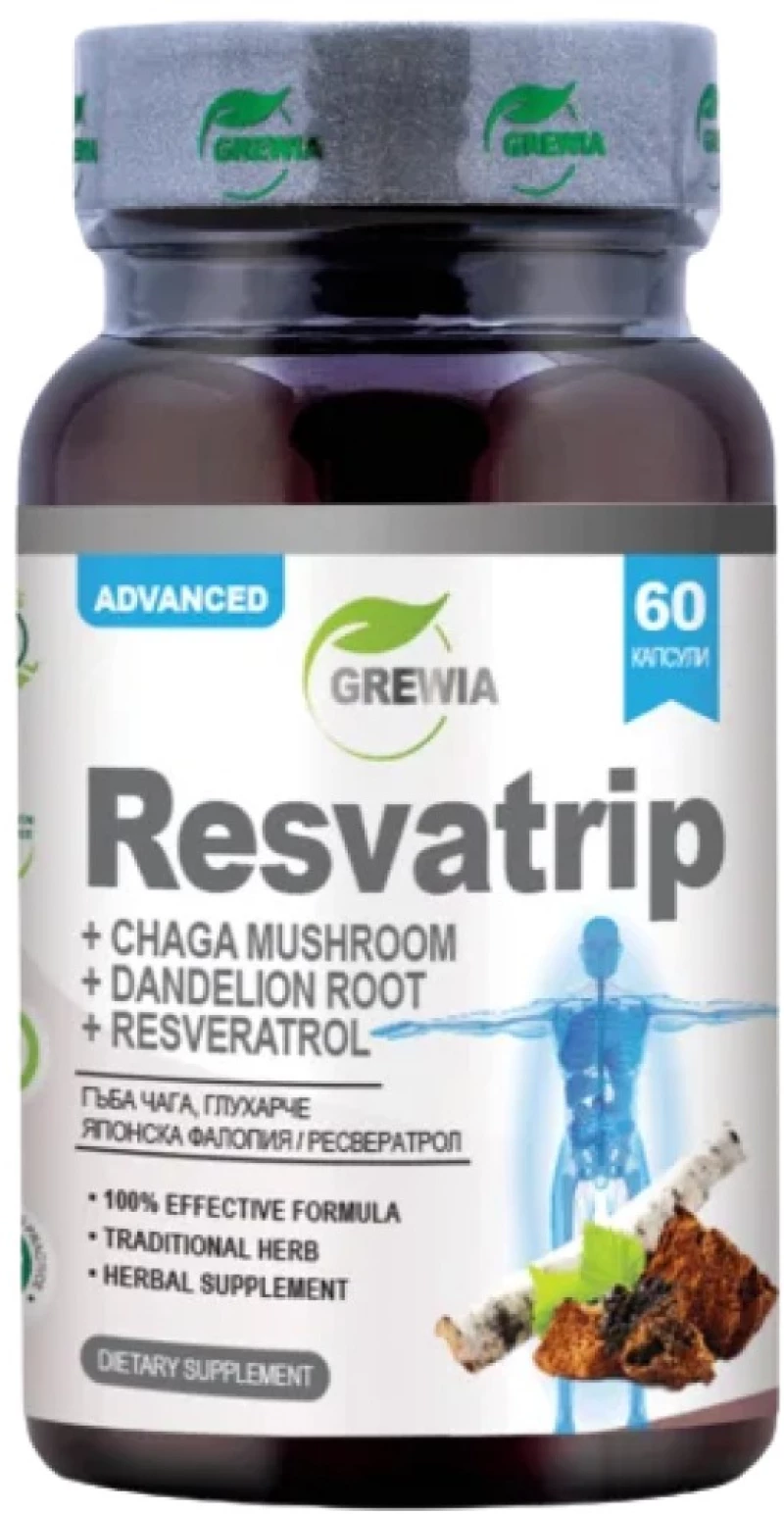 Grewia Resvatrip + Chaga Mushroom + Dandelion Root + Resveratrol [60 Κάψουλες]