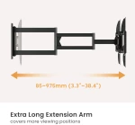 BRATECK επιτοίχια βάση τηλεόρασης LPA95-465XL  37-86″  έως 50kg  full motion