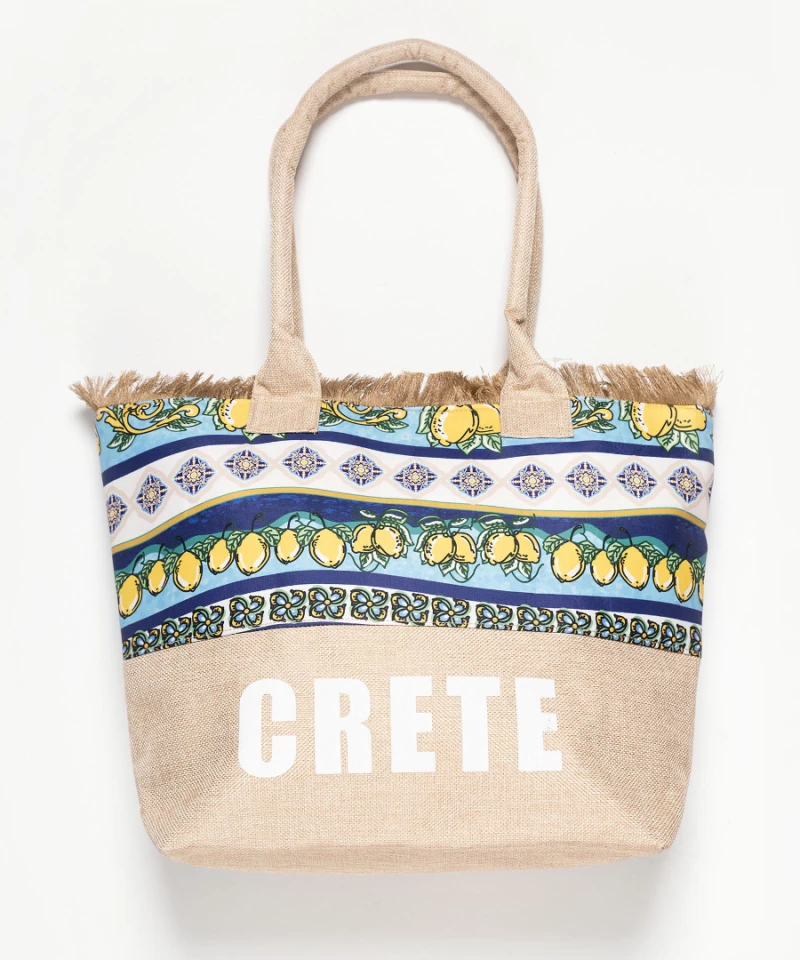 Τσάντα με χερούλι (49cm x 15cm x 34cm) λεμόνι 2 CRETE - -