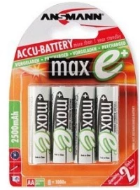 1x4 Ansmann maxE NiMH rech.bat. 2500 Mignon AA 2400 mAh (5035442)