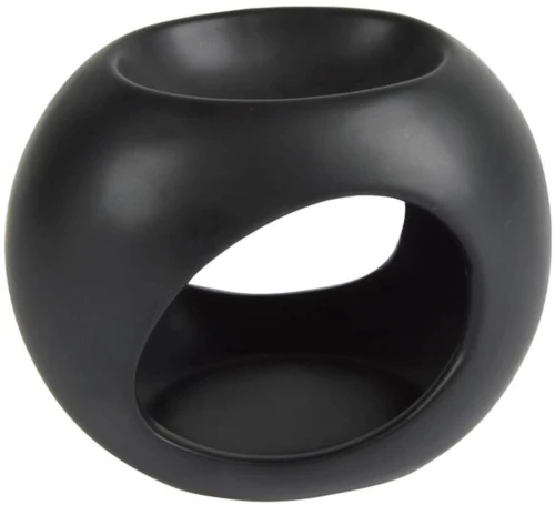 WAX ΚΕΡΙΆ & WAX ΜELT ΒURNERS CERAMIC INCENSE BURNER D13*H11CM BLACK 6SEN051NR