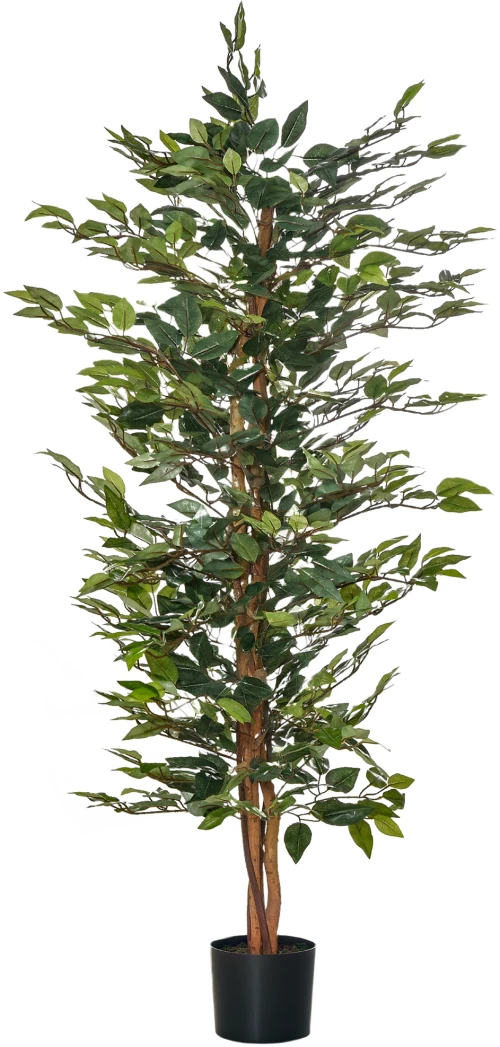 Τεχνητό δέντρο ficus μεγάλο τεχνητό δέντρο 150 cm, τεχνητό φυτό, πλαστικά τεχνητά φυτά σε γλάστρα, ψεύτικο φυτό σαν πραγματικό για σαλόνι, κρεβατοκάμαρα, γραφείο, κήπο, δώρο μοντέρνας διακόσμησης