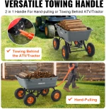 VEVOR Poly Garden Dump Cart Heavy-ty Yard Carts and Wagons 1500 lbs/680,4 kg 13"/33 cm Ελαστικά