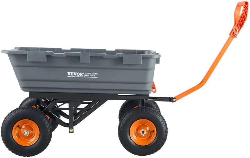 VEVOR Poly Garden Dump Cart Heavy-ty Yard Carts and Wagons 1500 lbs/680,4 kg 13"/33 cm Ελαστικά