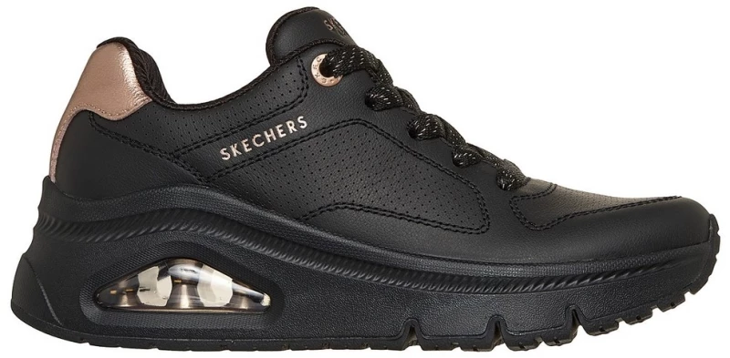 Skechers Premium Leather UNO Icon - Idolized Air 177767-BBK SKECHERS Μαύρο