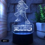 LED 3D Τρισδιάστατο Φωτιστικό Illusion Led One Piece Monkey D. Luffy Fists