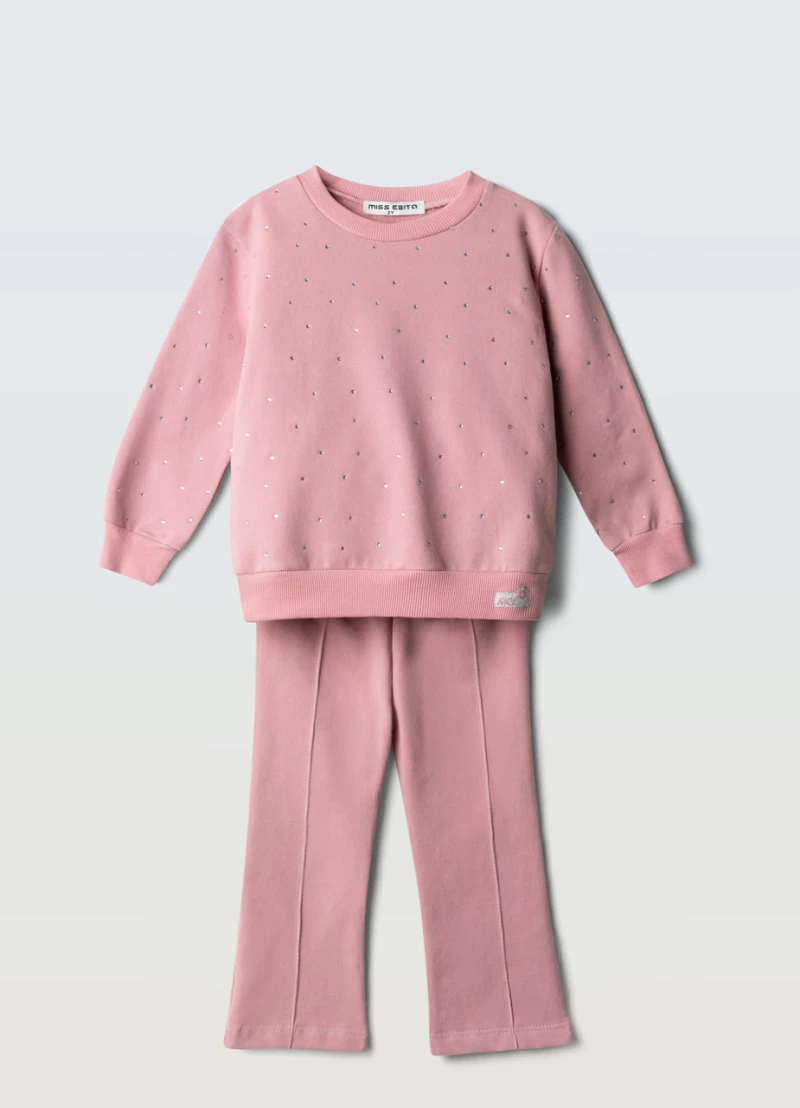 Εβίτα Fashion Παιδικό Σετ Φόρμας Με Στρασάκια, Σαπιο Μήλο