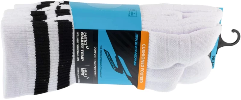 Skechers 3pk Mens PF PBall Crew Socks S01373HP-WBK