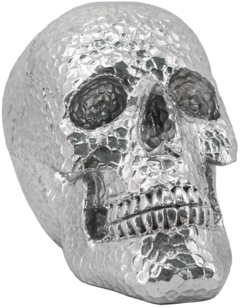 Διακοσμητικό Αντικείμενο Skullhead Hammered 60893 19cm Silver Πολυρεσίνη