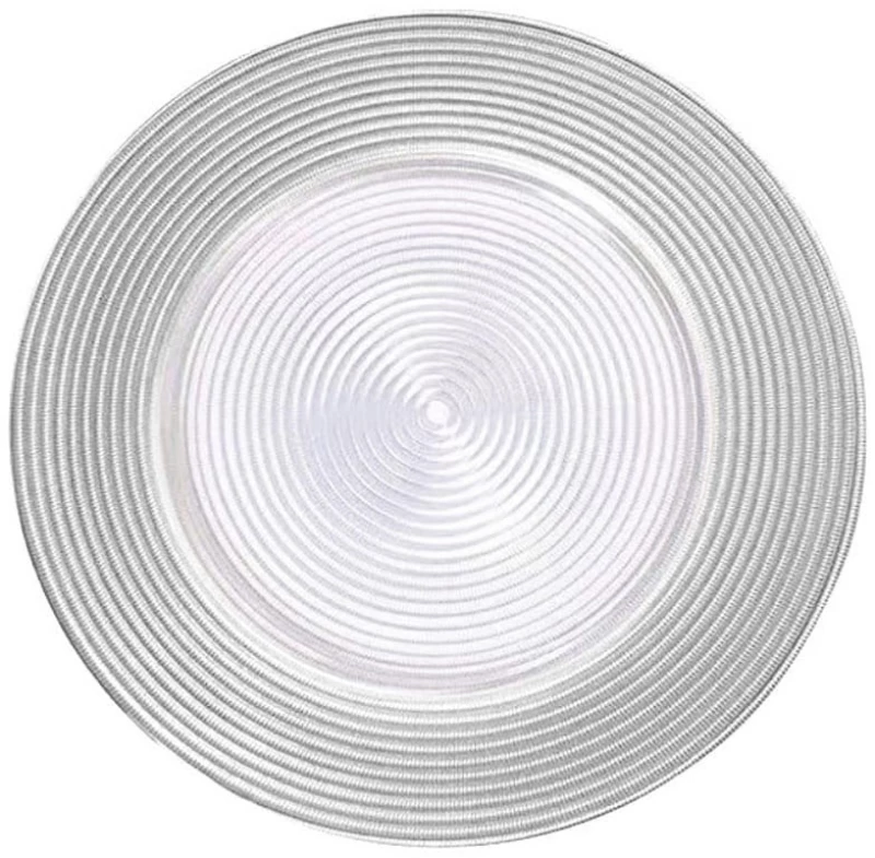 Πιατέλα Σερβιρίσματος Onda 80.038.05 33cm Silver-White Cryspo Trio Γυαλί