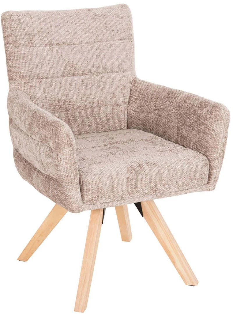 Πολυθρόνα Gazer HM9845.04 66x63x91cm Beige Rubberwood,Ύφασμα