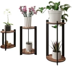 Ανθοστήλη Round (Σετ 3Τμχ) 282PTR1303 23x23x30/40/50cm Walnut Hanah Home Mdf,Ξύλο