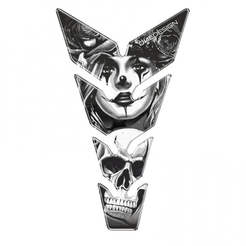 Puig Αυτοκόλλητο Προστατευτικό Ρεζερβουάρ Skull & Poker Black 21435N