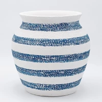 Πυθάρι 819-00478 Φ22x22cm Blue-White Estheti Home Τσιμέντο