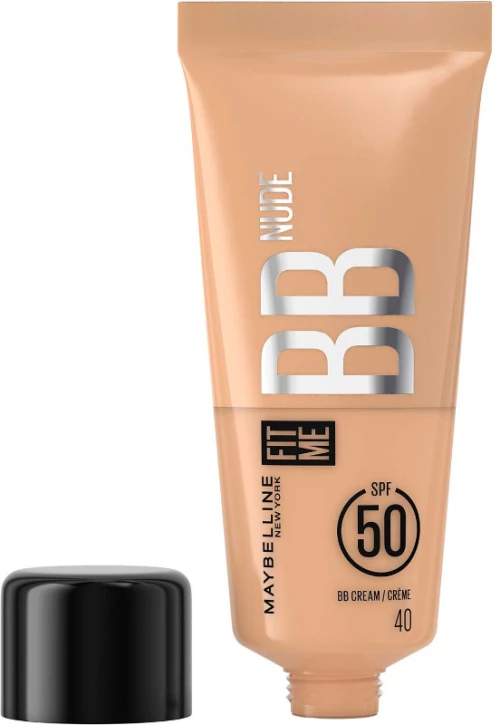 MAYBELLINE Fit Me BB Nude Cream SPF50, No 40, Κρέμα για Φυσική & Λαμπερή Κάλυψη - 30ml