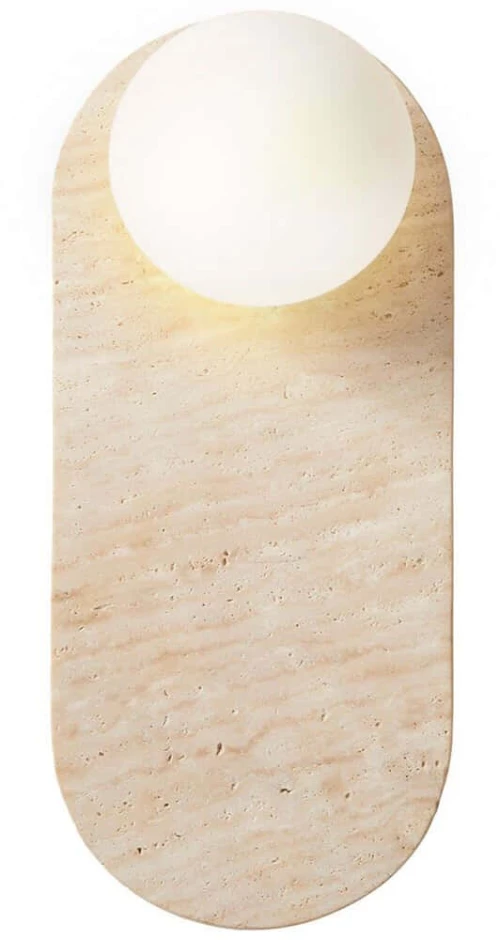 Φωτιστικό Τοίχου - Απλίκα Tor All 823OLY1168 18x39cm 1xG9 10W Travertine Beige-White Opviq