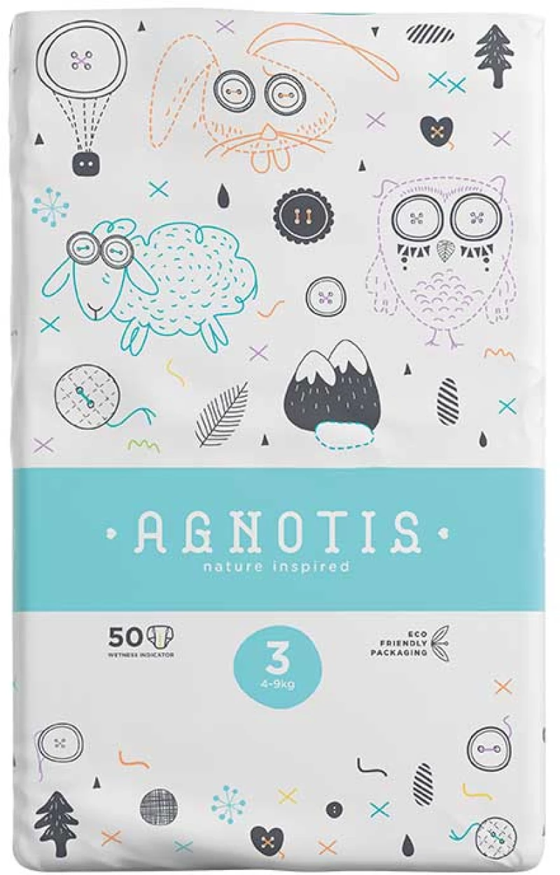 Agnotis Baby Diapers - Βρεφικές Πάνες Νο3 (4-9KG) 50 Τεμάχια