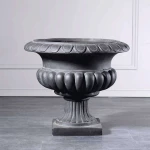 Αμφορέας Πήλινος C-0910-8 58x58x50cm Grey Supergreens Πηλός